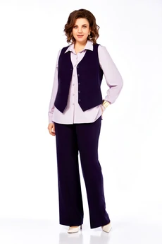 Костюм брючный 979 темно-синий Ольга Стиль