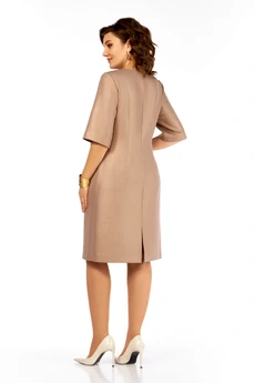 Платье 980 бежево-золотой Ольга Стиль