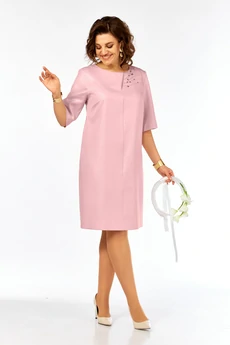 Платье 980 розовая пудра Ольга Стиль