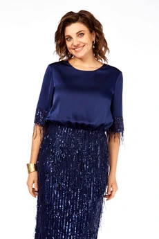 Платье 982 синий Ольга Стиль