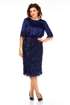 Платье 982 синий Ольга Стиль
