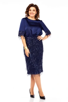 Платье 982 синий Ольга Стиль