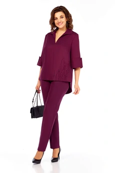 Костюм брючный 987 бургунди Ольга Стиль