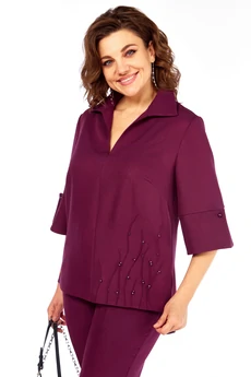 Костюм брючный 987 бургунди Ольга Стиль