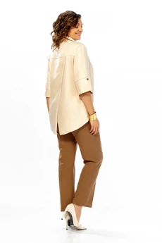 Костюм брючный 987 золото-коричневый Ольга Стиль