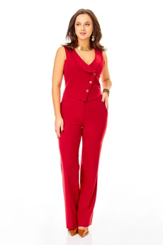 Костюм брючный 992 красный Ольга Стиль