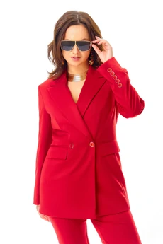 Костюм брючный 992 красный Ольга Стиль