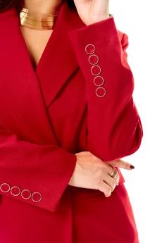 Костюм брючный 992 красный Ольга Стиль