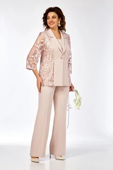 Костюм брючный 996 пудрово-розовый Ольга Стиль