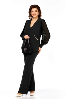 Костюм брючный 967 черный Ольга Стиль