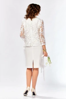 Костюм с платьем 997 белое молоко Ольга Стиль