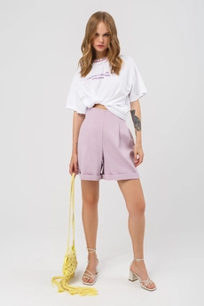 Костюм с шортами 3170 белый + лавандовый Pirs
