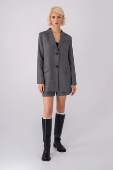 Костюм с шортами 3415-3 черно-белая гусиная лапка Pirs