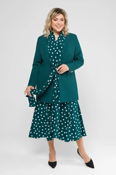Костюм с платьем 1898 изумруд + горох Pretty