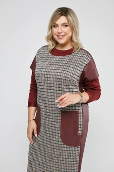 Костюм с платьем 2058 бордовый Pretty