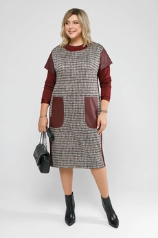 Костюм с платьем 2058 бордовый Pretty