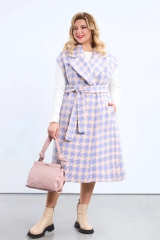 Жилет 2156 лилово-розовая клетка Pretty
