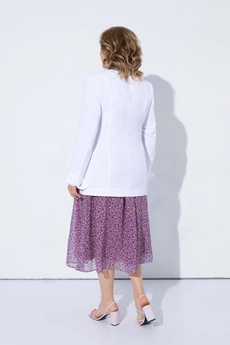 Костюм с платьем 2203 белый + сиреневый дизайн Pretty