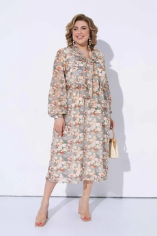 Костюм с платьем 2203 желтый + бежевый дизайн Pretty