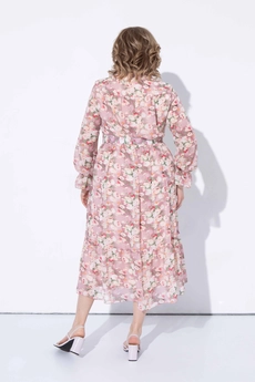 Костюм с платьем 2226 розовый с цветочным рисунком + хаки Pretty