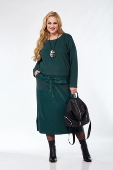 Костюм с юбкой 5108 изумрудный Pretty