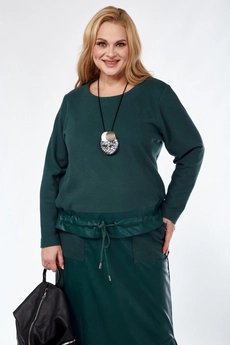 Костюм с юбкой 5108 изумрудный Pretty
