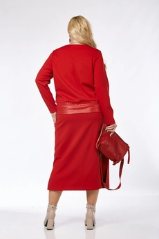 Костюм с юбкой 5108 красный Pretty