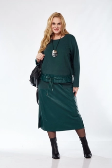 Костюм с юбкой 5108 изумрудный Pretty