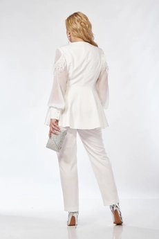 Костюм брючный 5110 белый Pretty