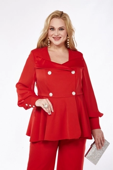 Костюм брючный 5110 красный Pretty