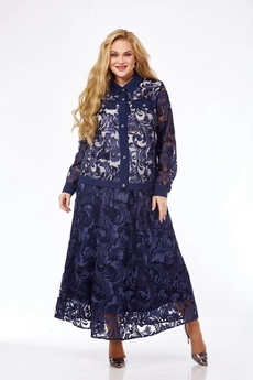Костюм с юбкой 5125-3 синий Pretty