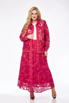 Костюм с юбкой 5125-3 красный Pretty