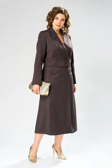 Костюм с юбкой 1013 шоколад Rishelie
