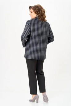 Жакет 1014 серый + клетка Rishelie