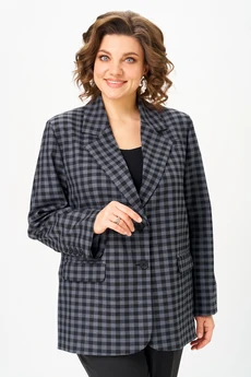 Жакет 1014 серый + клетка Rishelie