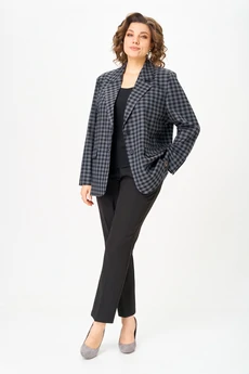 Жакет 1014 серый + клетка Rishelie