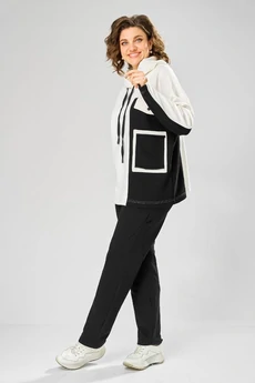 Спортивный костюм 999 белый + черный Rishelie