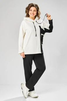 Спортивный костюм 999 белый + черный Rishelie