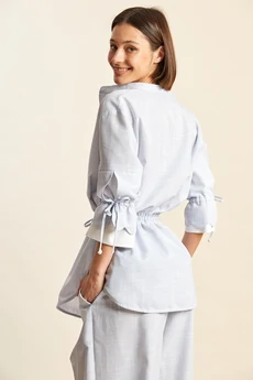 Блузка 2479 бело-голубой Rivoli