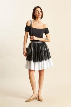 Юбка 4070-1 черно-белый Rivoli