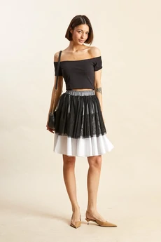 Юбка 4070-1 черно-белый Rivoli