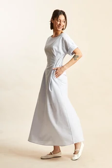 Платье 7200 бело-голубой Rivoli