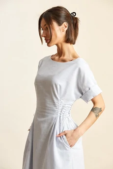 Платье 7200 бело-голубой Rivoli