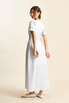 Платье 7200 бело-голубой Rivoli