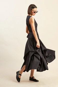 Костюм с юбкой 9028-1 черный Rivoli