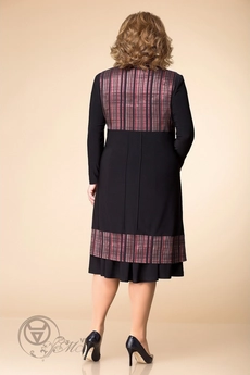 *Комплект с платьем 3-1261 черный+бордо Romanovich style