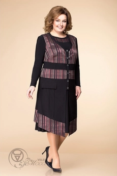*Комплект с платьем 3-1261 черный+бордо Romanovich style