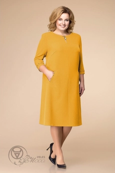 Платье 1-1729 горчица Romanovich style