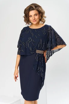 Платье 1-2371 синий флок Romanovich style