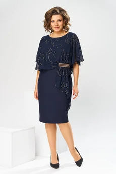 Платье 1-2371 синий флок Romanovich style